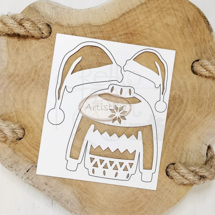 Tekturka Sweter i czapka Mikołaja 1 Artistiko