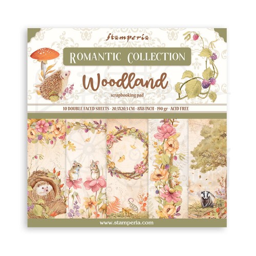 Zestaw papierów do scrapbookingu 20x20 Woodland SBBS92 Stamperia