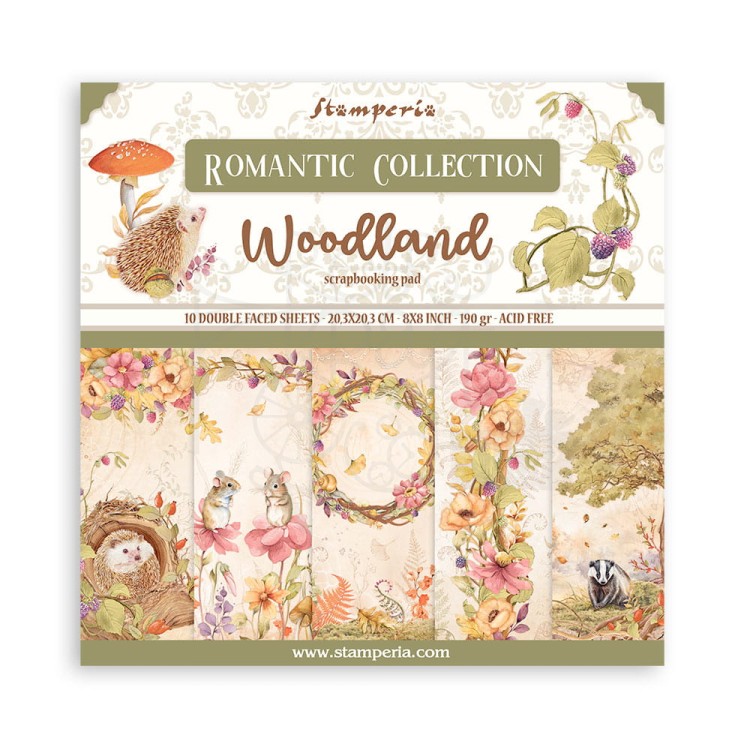 Zestaw papierów do scrapbookingu 20x20 Woodland SBBS92 Stamperia