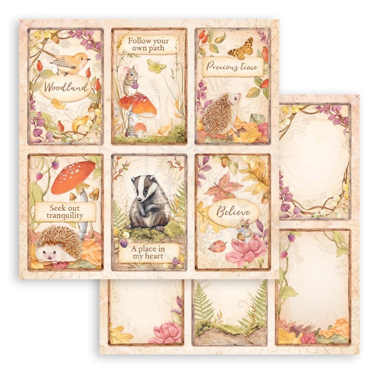Zestaw papierów do scrapbookingu 20x20 Woodland SBBS92 Stamperia