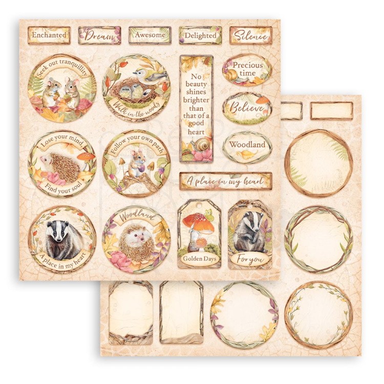 Zestaw papierów do scrapbookingu 20x20 Woodland SBBS92 Stamperia