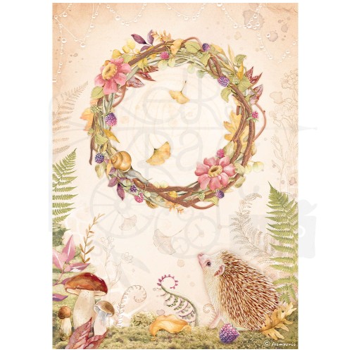 Papier ryżowy A4 Woodland Girlanda DFSA4820 Stamperia