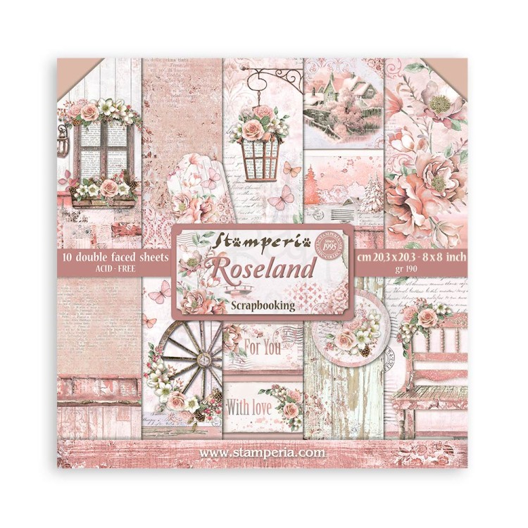 Zestaw papierów do scrapbookingu 20x20 Rose Land SBBS85 Stamperia