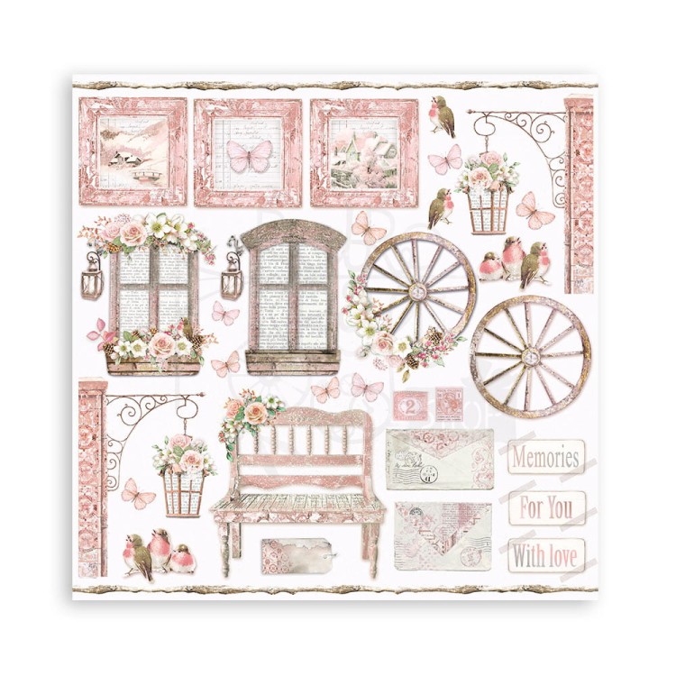Zestaw papierów do scrapbookingu 20x20 Rose Land SBBS85 Stamperia