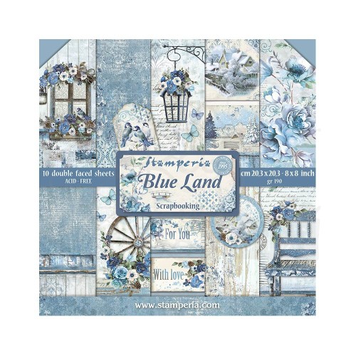 Zestaw papierów do scrapbookingu 20x20 Blue Land SBBS84 Stamperia