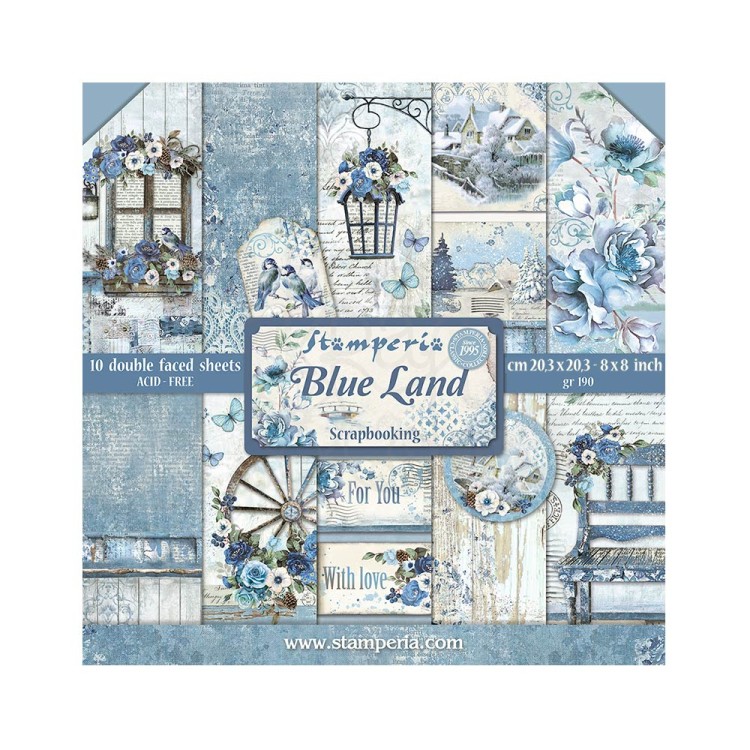 Zestaw papierów do scrapbookingu 20x20 Blue Land SBBS84 Stamperia