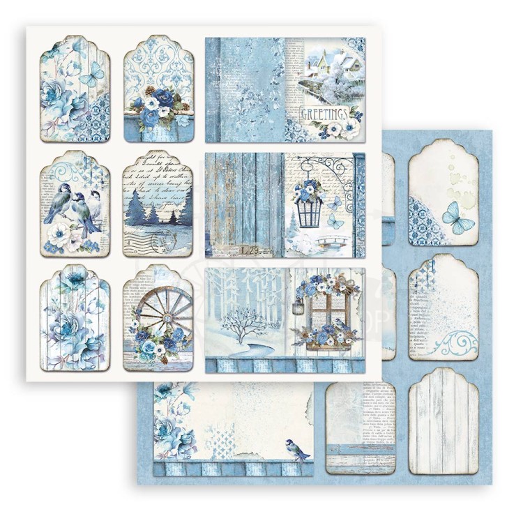 Zestaw papierów do scrapbookingu 20x20 Blue Land SBBS84 Stamperia