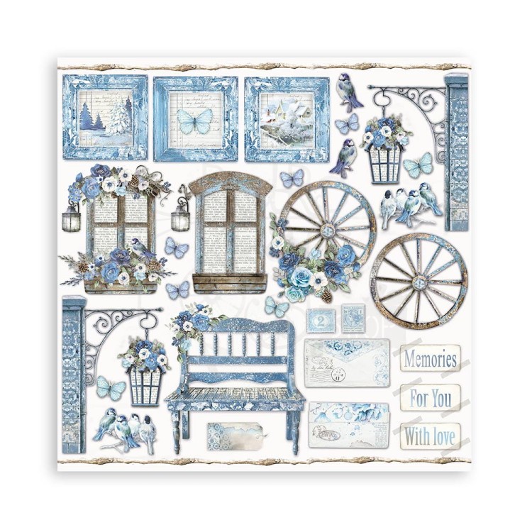 Zestaw papierów do scrapbookingu 20x20 Blue Land SBBS84 Stamperia