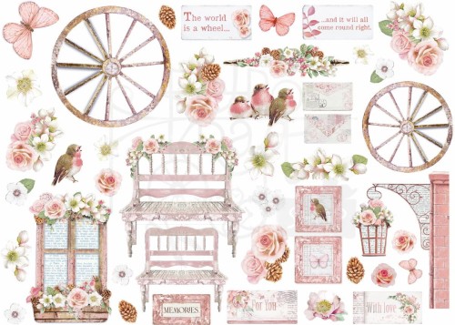 Ozdoby kształty tekturowe Die Cuts Rose Land DFLDC80 Stamperia