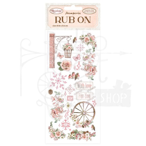Rub-on transfer 10x21.6cm Rose Land DFLRB35 Stamperia