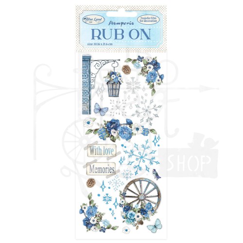 Rub-on transfer 10x21.6cm Blue Land DFLRB34 Stamperia