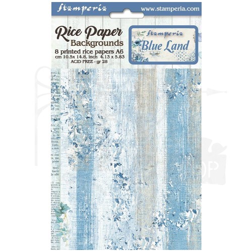 Rub-on transfer 10x21.6cm Blue Land DFLRB34 Stamperia