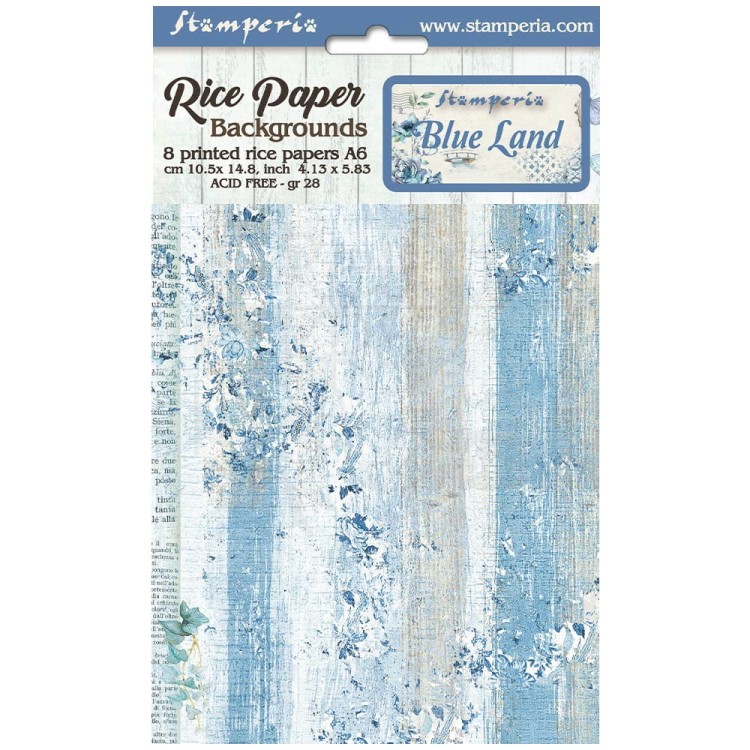 Rub-on transfer 10x21.6cm Blue Land DFLRB34 Stamperia