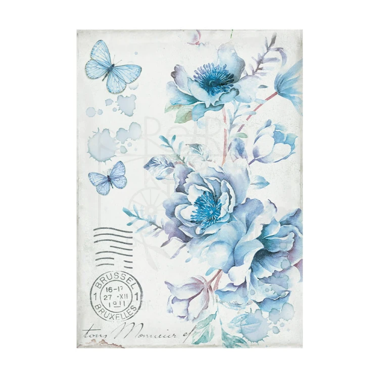 Rub-on transfer 10x21.6cm Blue Land DFLRB34 Stamperia