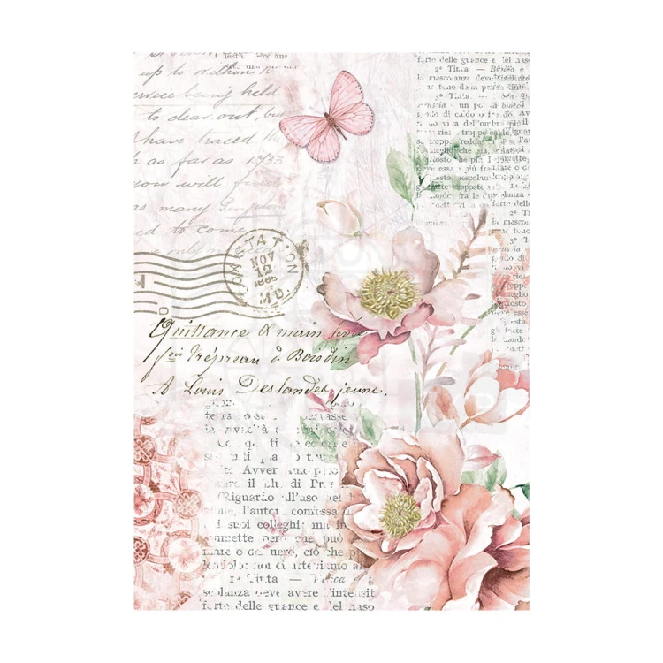 Papier ryżowy A6 Rose Land Background - zestaw 8szt DFSAK6006 Stamperia