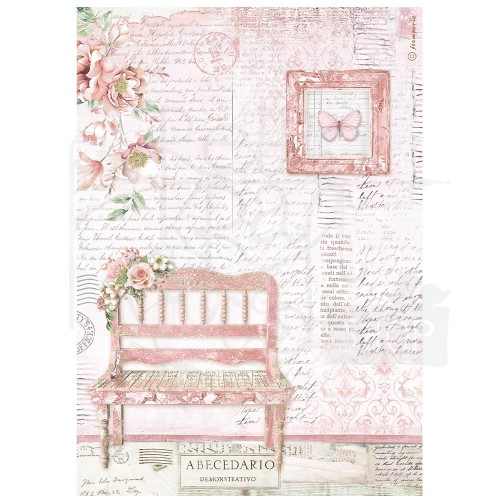 Papier ryżowy A4 Rose Land Ławeczka DFSA4781 Stamperia