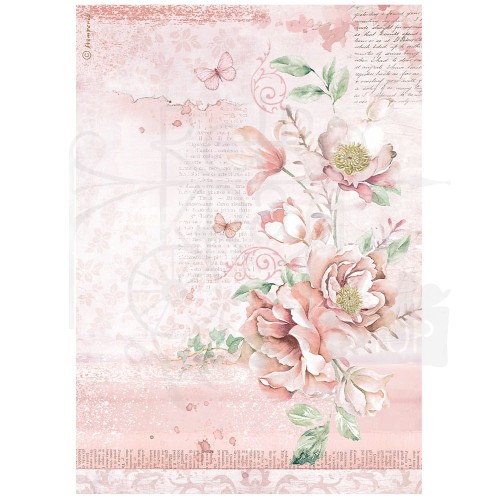 Papier ryżowy A4 Rose Land Kwiaty DFSA4783 Stamperia