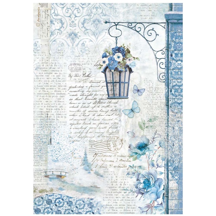 Papier ryżowy A4 Blue Land Latarnia DFSA4785 Stamperia