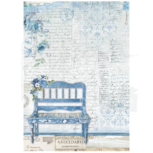 Papier ryżowy A4 Blue Land Ławeczka DFSA4787 Stamperia