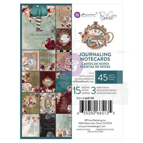 Zestaw kart do art journalingu 7.6x10 Lost In Wonderland 45szt 665135 Prima