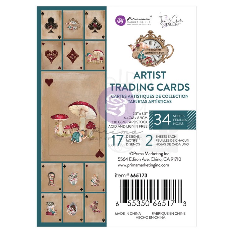 Ozdoby papierowe Karty do gry Playing Cards Lost In Wonderland 34szt 665173 Prima