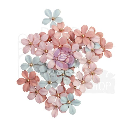 Kwiaty kwiatki papierowe French Blue - Cherished Memories 48szt 665630 Prima