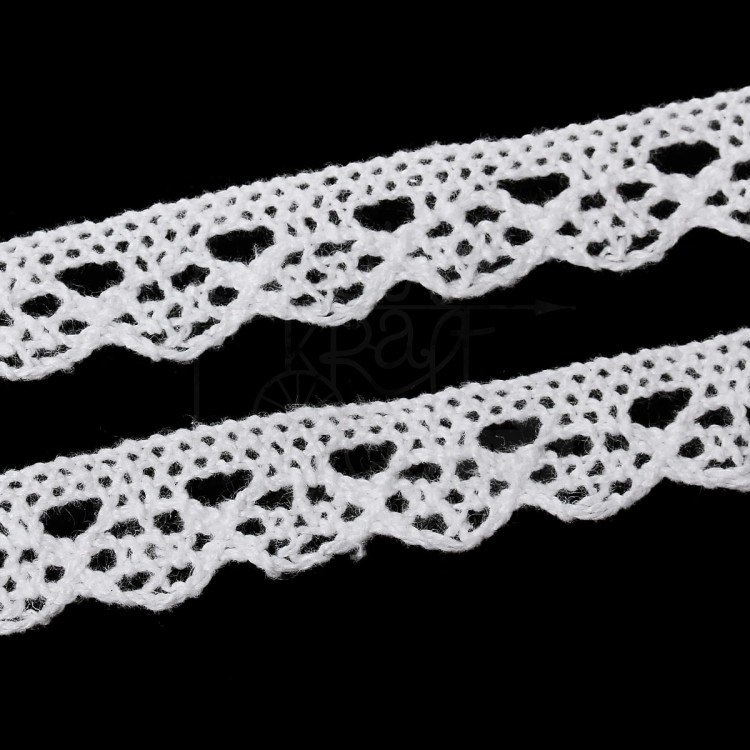 Koronka bawełniana biała 04 13mm 1mb