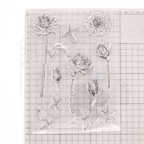 Stempel akrylowy Róże 15x21cm - zestaw 11 szt