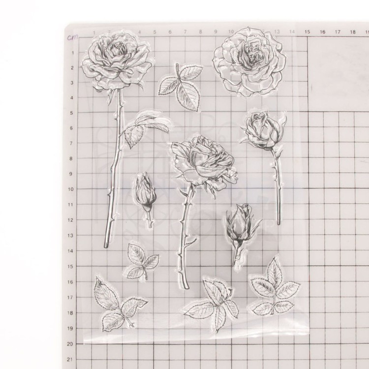 Stempel akrylowy Róże 15x21cm - zestaw 11 szt