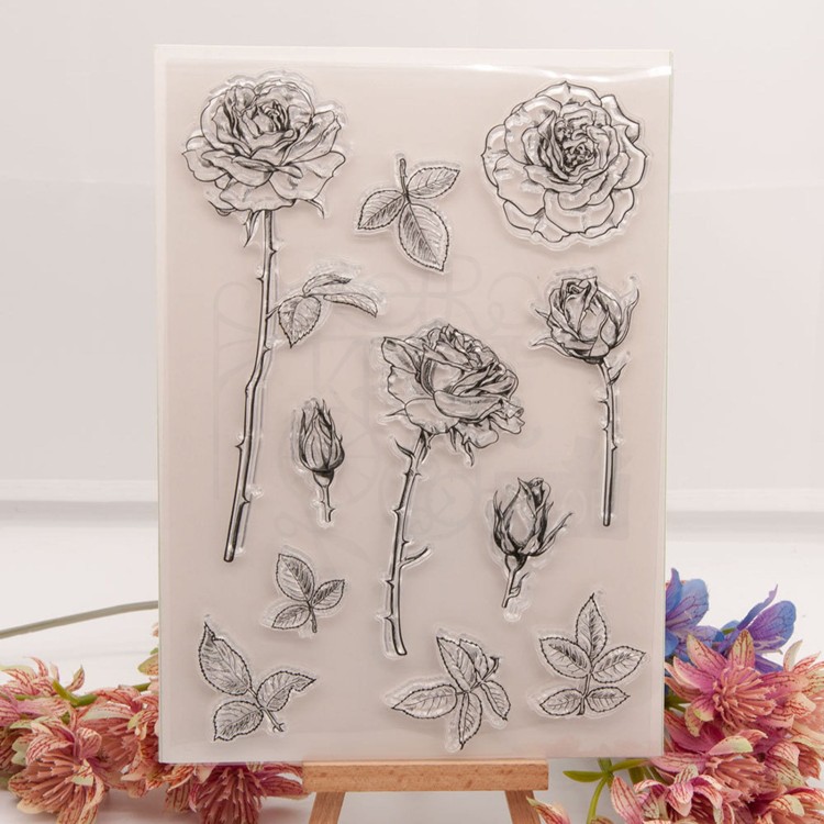 Stempel akrylowy Róże 15x21cm - zestaw 11 szt