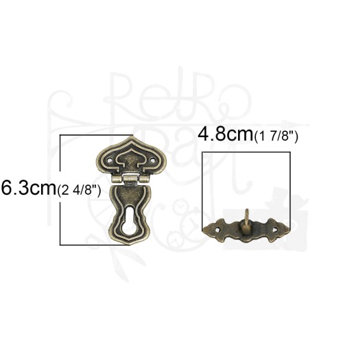 Zamek do pudełka 10 duży - antyczny brąz