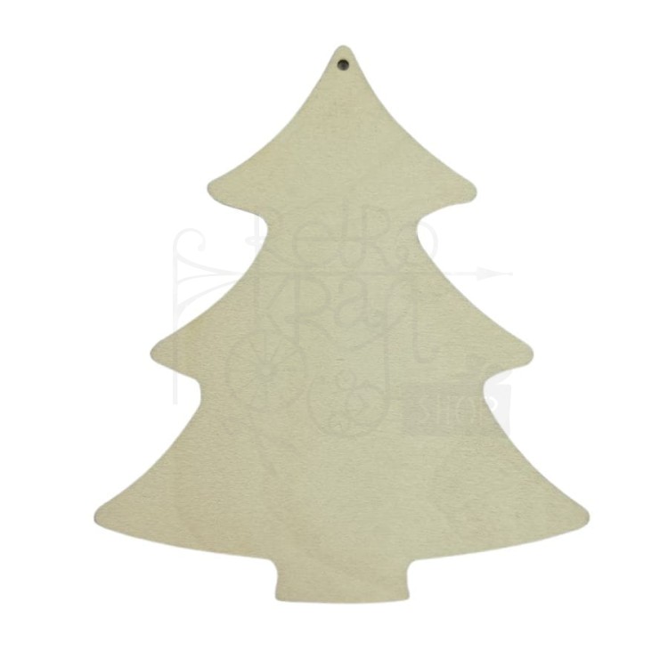 Ozdoba z drewna zawieszka choinka 10cm