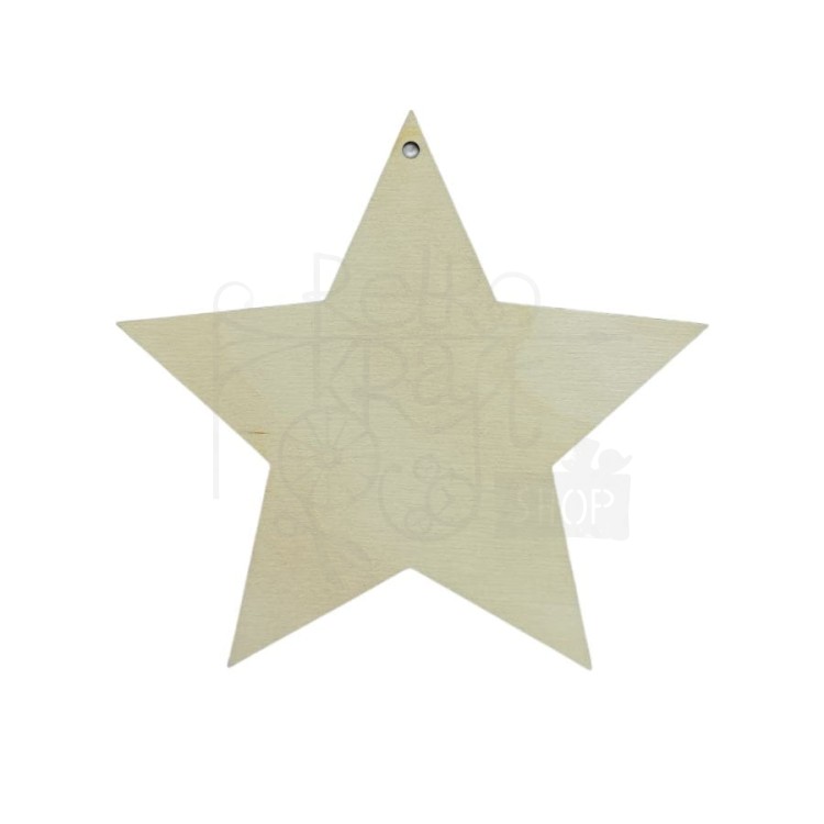 Ozdoba z drewna zawieszka - gwiazda 10cm