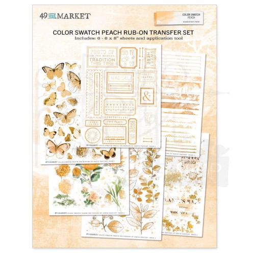 Rub-on transfer 15x20cm Color Swatch Peach 6 arkuszy CSP24883 49 and Market