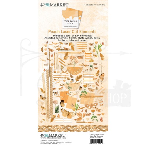 Ozdoby papierowe die-cuts Color Swatch Peach Elements 134szt CSP24951 49 and Market