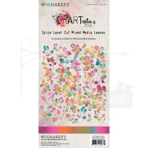 Ozdoby papierowe die-cuts ARToptions Spice Mixed Media Leaves 49szt AOS25361 49 and Market