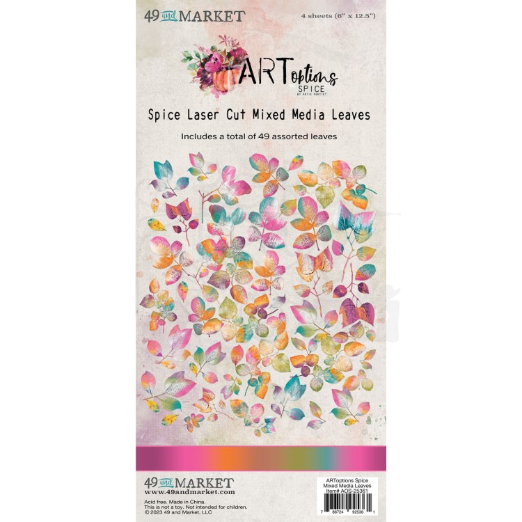 Ozdoby papierowe die-cuts ARToptions Spice Mixed Media Leaves 49szt AOS25361 49 and Market
