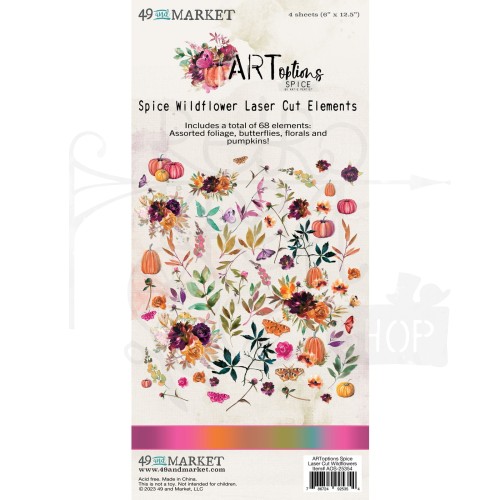 Ozdoby papierowe die-cuts ARToptions Spice Wildflowers 68szt AOS25354 49 and Market