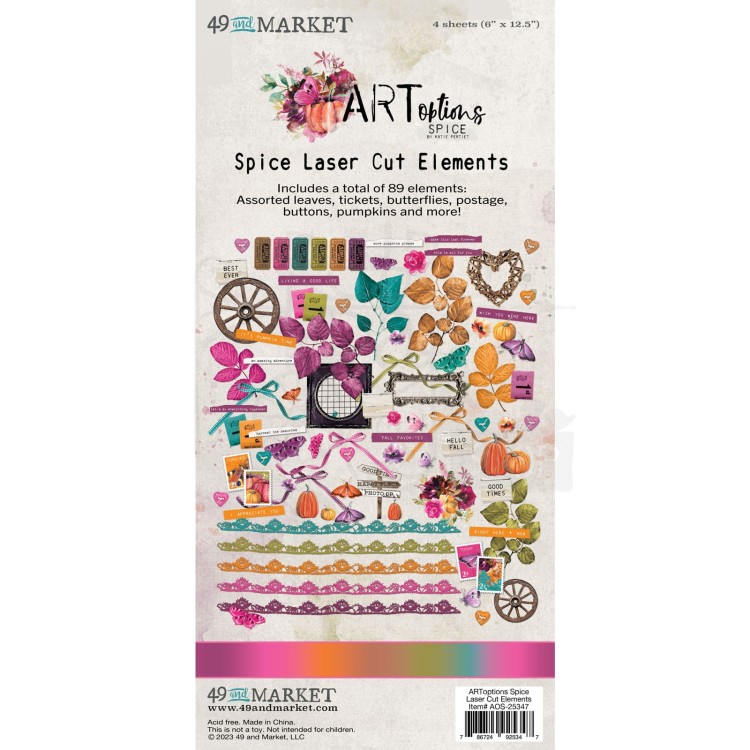 Ozdoby papierowe die-cuts ARToptions Spice Elements 89szt AOS25347 49 and Market