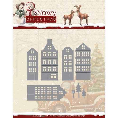 Zestaw wykrojników Snowy Christmas - Christmas Houses kamieniczki ADD10303 Find It Trading