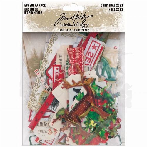 Ozdoby papierowe Idea-Ology Ephemera Pack Christmas 129szt TH94347 Tim Holtz