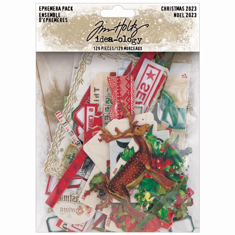 Ozdoby papierowe Idea-Ology Ephemera Pack Christmas 129szt TH94347 Tim Holtz