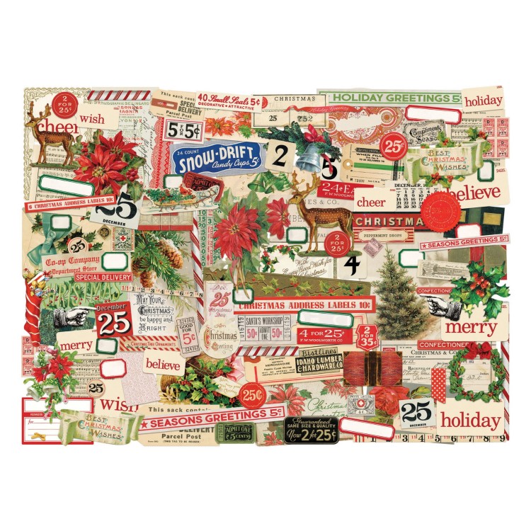 Ozdoby papierowe Idea-Ology Ephemera Pack Christmas 129szt TH94347 Tim Holtz