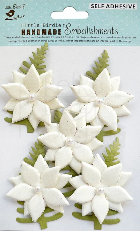 Kwiaty papierowe samoprzylepne Shabby Chic Bouquet 10elementów AMELINA 83706 Little Birdie