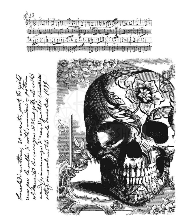 Stempel gumowy kauczukowy Gothic Tapestry czaszka CMS454 Tim Holtz Stampers Anonymous