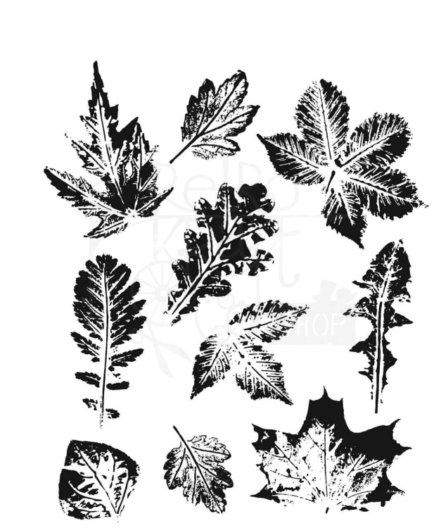 Stempel gumowy kauczukowy Leaf Prints 2 liście CMS450 Tim Holtz Stampers Anonymous
