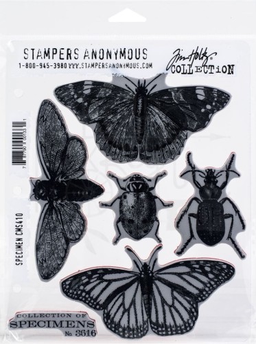 Stempel gumowy kauczukowy Specimen owady CMS410 Tim Holtz Stampers Anonymous
