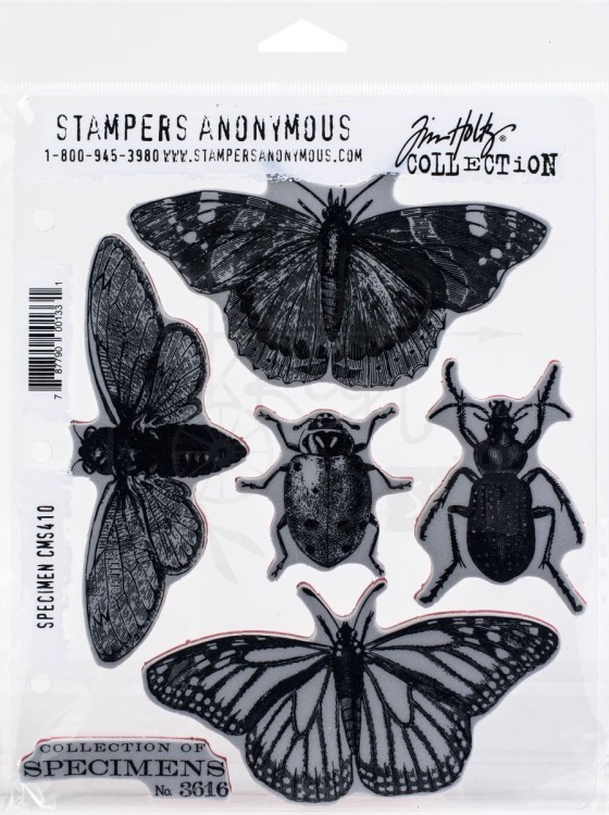 Stempel gumowy kauczukowy Specimen owady CMS410 Tim Holtz Stampers Anonymous