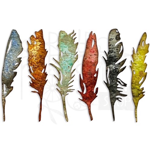 Wykrojnik Thinlits Dies - Feathery by Tim Holtz pióra 6 elementów 666003 Sizzix
