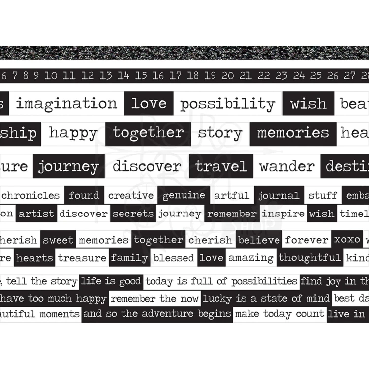 Taśma washi Idea-Ology Design Tape Chatter 8szt TH93360 Tim Holtz